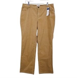 Charter Club Corduroy Pants Straight Leg Classic Fit Size 14 Short Tan 5 Pocket